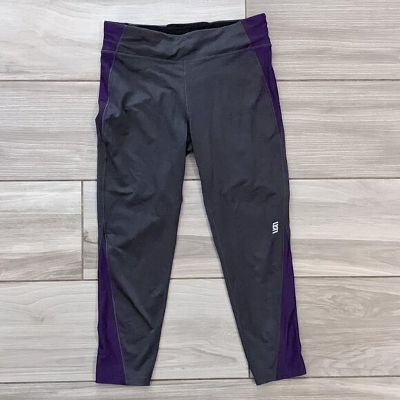 Second Skin Compression Purple/Grey Leggings - Picture 1 of 3